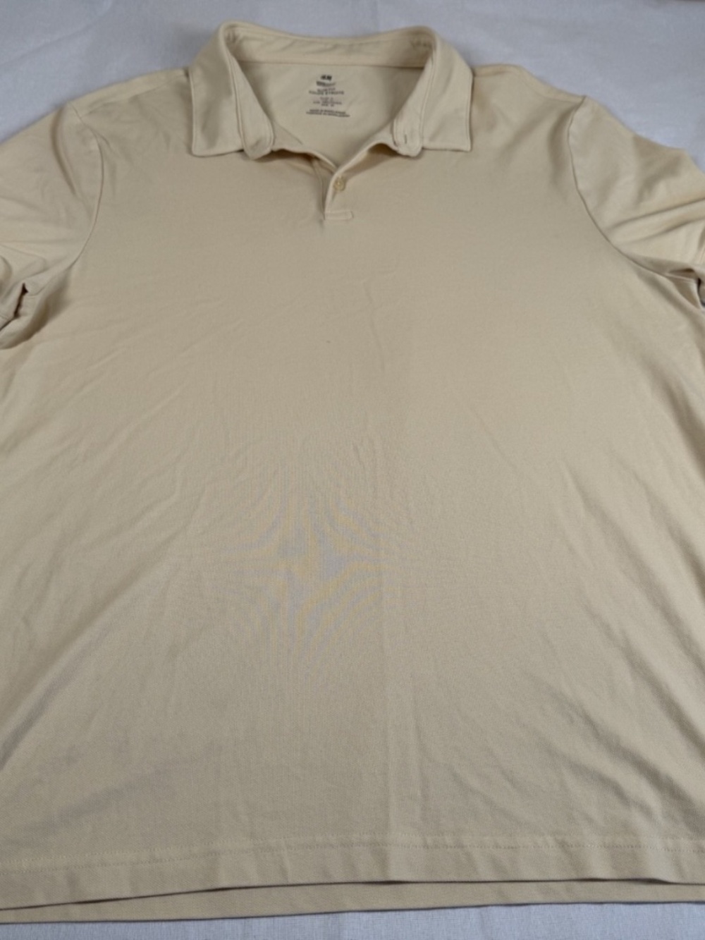 Men's H&M Cool Max Short Sleeve Polo Shirt Size Large - Light Yellow